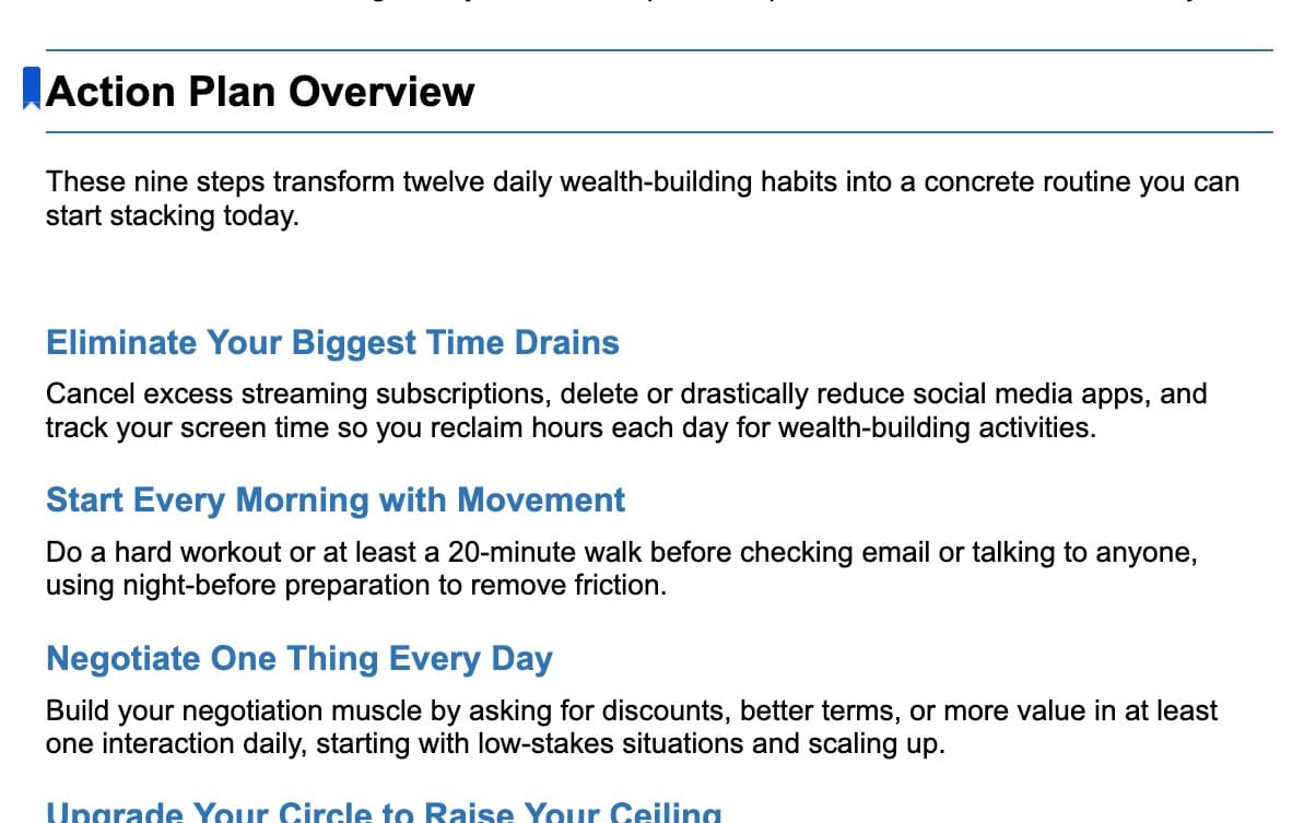 Handbook Action Plan Overview